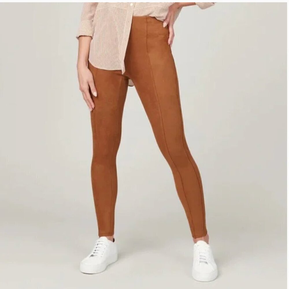 Spanx‎ Faux Suede Leggings Rich Caramel size Medium